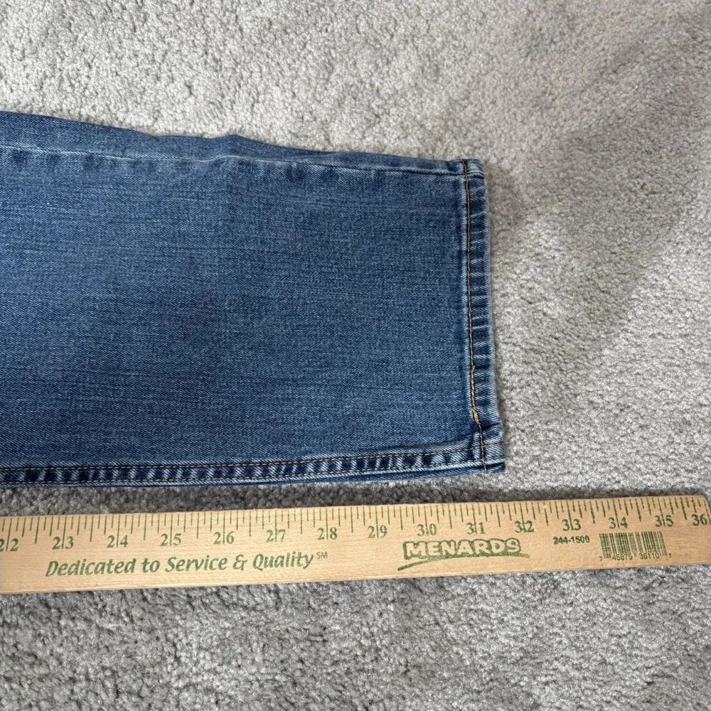 Levis 505 Jeans Mens 38x32 Regular Fit Straight Dark Wash Blue Denim Stretch